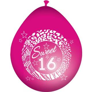 👉 Leeftijd ballon roze 24x Sweet 16 Ballonnen 8719538732773