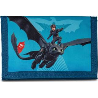 👉 Portemonnee zwart polyester blauw Hoe Tem Je Een Draak Take Flight - 14 X 10 Cm 755899824144