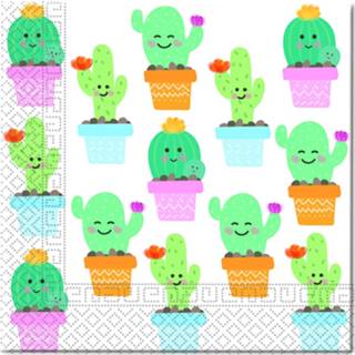 👉 Servet papier multikleur Procos Servetten Cactus 20 Stuks 33 Cm 5201184892930