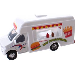 👉 Wit kunststof jongens Toi-toys Truck Hot Dog Pull Back 12 Cm 8719817468553