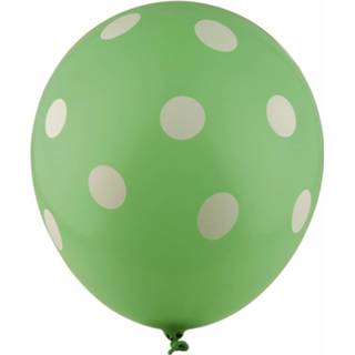 👉 Ballon groene witte groen Ballonnen Met Stippen 30 Cm 5st 8719538143715