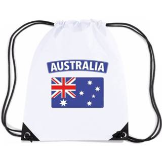 Rugzak wit nylon Australie Rijgkoord Rugzak/ Sporttas Met Australische Vlag 8719538510524