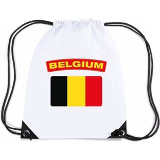 👉 Rugzak wit nylon Belgie Rijgkoord Rugzak/ Sporttas Met Belgische Vlag 8719538509467