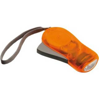 👉 Knijpkat oranje kunststof Zaklamp 10,5 Cm - Zaklampje Sleutelhanger 8718758776550