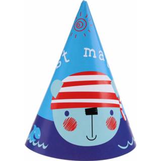 👉 Feesthoed karton Eddy Toys Feesthoedjes Piraat 10 X 15 Cm 6 Stuks 8718807870680