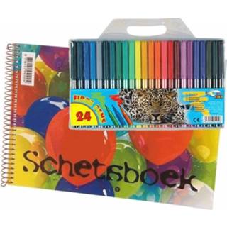 👉 Tekenboek papier multikleur A4 Inclusief Stiften 8719538365834