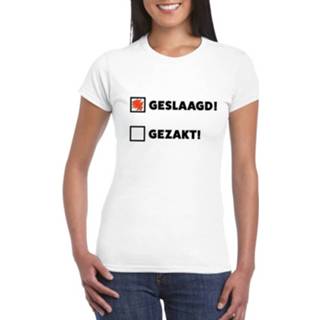 👉 Shirt wit synthetisch s vrouwen Geslaagd/ Gezakt T-shirt Dames 8719538433243