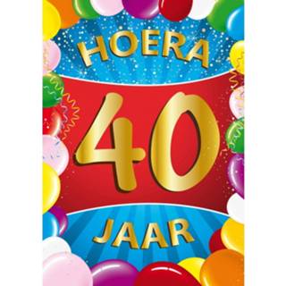 👉 Deurposter multikleur 40 Jaar Mega 8718758662846