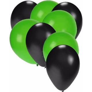 👉 Ballon zwart groen multikleur 30x Ballonnen En 8718758796039
