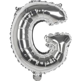 👉 Zilver zilverkleurig Boland Ballon Letter G 36 Cm 8712026221063