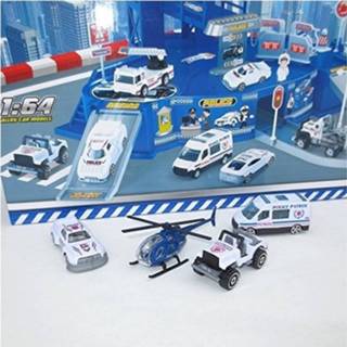 👉 Helikopter kunststof blauw Speelgoed Politie Garage Met Speelgoedautos En - 36 X 20 Cm Speelgarage 8719538113787