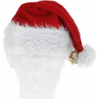 👉 Kerstmuts pluche kunststof rood Luxe Met Bel 8718758872030