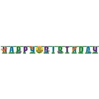 👉 Dinosaurus papier multikleur Feestbanner Happy Birthday 8719538336759