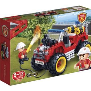 👉 Kunststof rood Banbao Fire Brandweer Jeep 7106 6953365371060