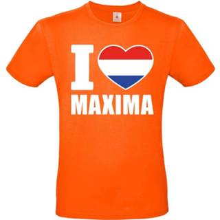👉 Grote maten shirt oranje synthetisch I Love Maxima H 8719538474024