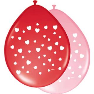 👉 Ballon latex multikleur Romantische Ballonnen Met Hartjes Opdruk - 8 Stuks 8714572082396