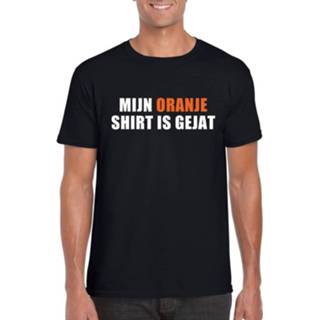 👉 Shirt oranje zwart synthetisch Mijn Is Gejat T-shirt 8719538473553