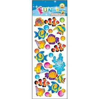 👉 Stickervel kunststof multikleur Vissen - 31 X 11 Cm Zeedieren Stickers 8719538353626