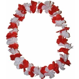 👉 Hawaii krans rood wit synthetisch multikleur En 8718758211433