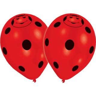 👉 Ballon rood Amscan Ballonnen Lieveheersbeestje 8 Stuks 25 Cm 4003359483599