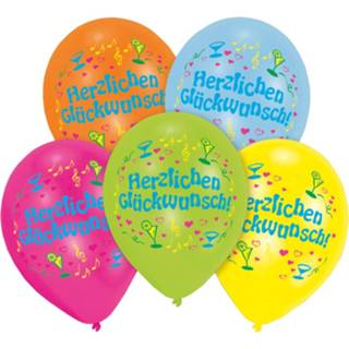 👉 Ballon multikleur Amscan Ballonnen Herzlichen Glückwunsch 8 Stuks 25 Cm 4003359483568