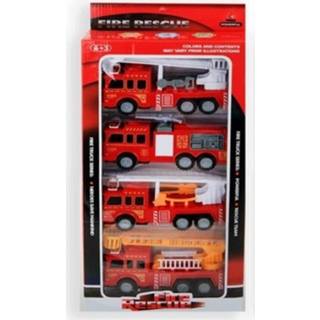 👉 Kunststof rood Speelgoed Brandweerauto Set 4-delig 8719538776821
