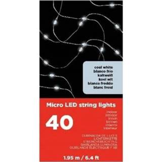 Draadverlichting zilverdraad 40 Lampjes witte kunststof Witte zilverdraad kunststof Draadverlichting 40 Lampjes - 195 Cm 8719538395763