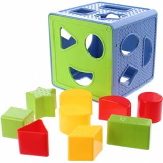 👉 Vormenstof blauw groen Jonotoys Vormenstoof Magical Form Cube 14 Cm Blauw/groen 8718481286265