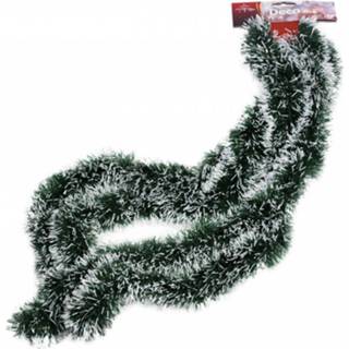 👉 Folie kunststof groen Besneeuwde Slingers/kerstslingers 270 Cm - Kerstversiering Slingers 8718758825852
