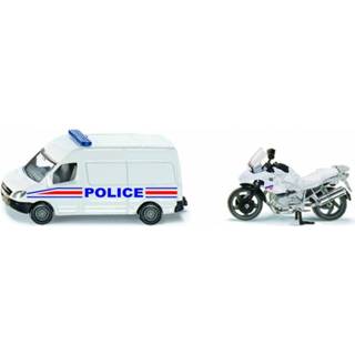 👉 Wit aluminium Siku Frans Politiebusje En Politiemotor (1655001) 4006874116553