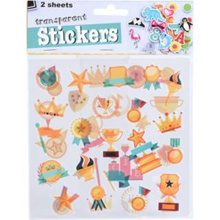 👉 Stickervel transparant oranje Tender Toys Stickervellen 15 Cm 2 Stuks 8719817351411