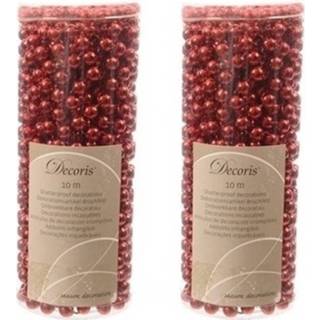 👉 Kerstboom rood kunststof 2x Kralenslinger 10 Mtr - Kerstslinger 8719538747272