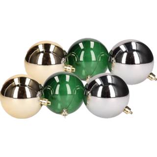 👉 Kerstboom groen kunststof multikleur 12x Decoratie - Kerstballen Mix Zilver/groen/goud 7 Cm 8719538751903