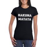 👉 Shirt zwart synthetisch s vrouwen Hakuna Matata Tekst T-shirt Dames 8719538521063
