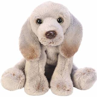 👉 Knuffel kinderen active grijs pluche Weimaraner hond 13 cm