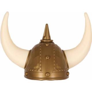 👉 Vikinghelm gouden kunststof goudkleurig Viking Helm Met Hoorns 8718758954262