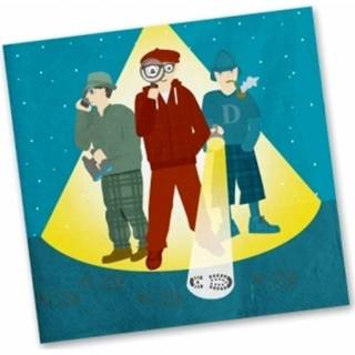 👉 Servet papier multikleur Detective Thema Servetten 33 Cm 8719538108400