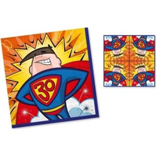 👉 Servet papier multikleur Servetten 30 Jaar Superman 8719538107311