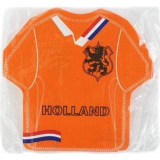 Oranje servetten in voetbal shirtjes vorm