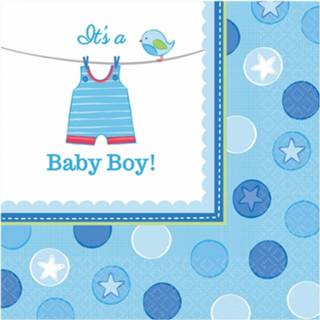 👉 Servet papier multikleur jongens baby's Geboorte Jongen Servetten Baby Boy 8718758897613