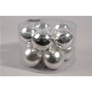 👉 Kerstbal glas zilver Kerstballen 6cm 10 Stuks Kerstartikelen 8716128765548