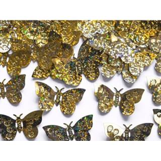 👉 Gouden kunststof goudkleurig Decoratie Confetti Vlinders 15 Gram - Hobby Materialen Artikelen Mini Vlindertjes 8719538142176