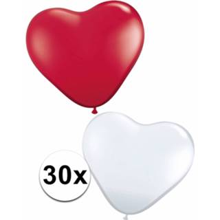👉 Hartballon rood wit multikleur Hartjes Ballonnen En 30 St 8719538122949