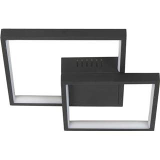 👉 Plafondlamp zwart metaal LED gentegreerd Highlight Piazza - 8718379036293