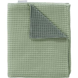 👉 Wiegdeken groen wafel Oud Cottonbaby 2 Zijdig Mint / 7110933962313