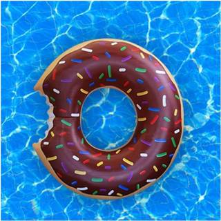 👉 Zwembandje XXL bruin Opblaasbare Chocolade Donut Zwemband 122 Cm Speelgoed - Formaat Zwemring Waterspeelgoed 8718758757122