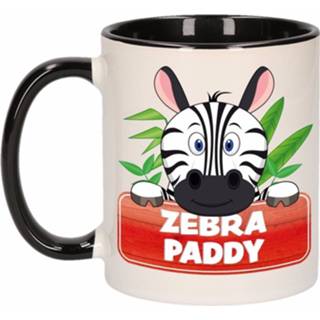 👉 Beker zwart wit keramiek keramisch multikleur 1x Zebra Paddy / Mok - Met 300 Ml Bekers 8719538311503