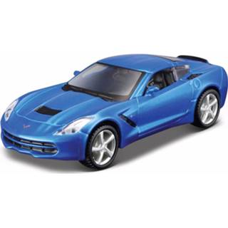 👉 Modelauto blauw metaal Chevrolet Corvette 1:32 - Speelgoed Auto Schaalmodel 8719538229020