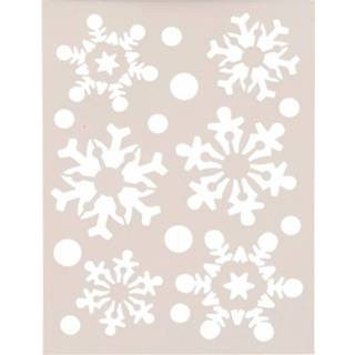 👉 Sjabloon kunststof wit Kerst Raamsjablonen Sneeuwvlokken/sneeuwsterren Plaatjes 30 Cm - Raamdecoratie Sneeuwspray 8719538116689