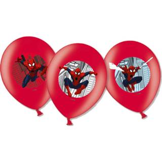 👉 Ballon rood zwart Amscan Ballonnen Spider-man 6 Stuks Rood/zwart 13051559014